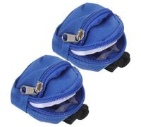PLAFOPE 2pcs 1/6 Scale Mini Doll Backpack Set, Blue Miniature Zipper School Bag Accessories for Dollhouse, Cute Small Dollhouse Backpack Model for Figures and School Scene