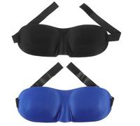 PLAFOPE 2Pcs 3D Sleep Mask for Adults, Contoured Eye Cover with Black and Blue Colors, Lightweight Travel Sleeping Mask for and Nighttime Use