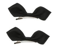 PLAFOPE 2pcs Adorable Bowknot Hair Clips Set Decorative Hairpins for Boy Girl for Parties and Festivals Cute Non-damaging Headdress for Little Girls Black