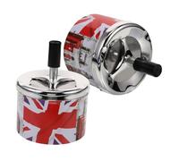 PLAFOPE 2pcs Automatic Smokeless Ashtray Rotating Lid Stainless Steel Bathroom Toilet Ashtray for Home Indoor