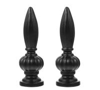 PLAFOPE 2pcs Black Aluminum Horn Bracket Lamp Finials with 10mm Inner Thread, Table and Floor Lamp Decorative Nut Knobs for Lighting Accessories and Lampshade Covers