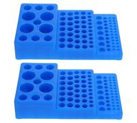 PLAFOPE 2pcs Blue Test Tube Rack Organizer with Slots for Vials Stable Laboratory Sample Vial Holder Tray for Chemistry Biomedicine and Specimen Storage