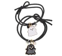 PLAFOPE 2pcs Braided Couple Bracelet Matching Magnet Wristbands for Couples Woven Ghost Heart Charms Bracelets Daily Wear for Women