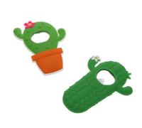 PLAFOPE 2pcs Cactus Shaped Silicone Bottle Opener Tool with Magnetic Sticker, Creative Multifunctional Bottle Opener for Home and Travel, Unique and Eye-catching Design