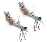 PLAFOPE 2pcs Cat Teaser Attachment Feather Replacement Insect Shape Plush Material Interactive Cat for Exercise and Changing Biting Behaviour, Sturdy and Lasting Use