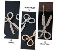 PLAFOPE 2pcs Creative Luxury Rhinestone Scissors Hairpins Shiny Gold Silver Hair Accessories for Weddings Parties and Everyday Stylish Hair Decoration