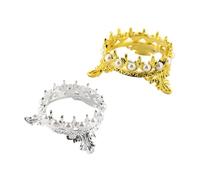 PLAFOPE 2pcs Crown Pearl Manicure Pen Holder Storage Tool for Nail Art Magnetic Nail Brush Rack Stylish and Accessory