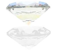 PLAFOPE 2pcs Crystal Diamond Photo Props for Nail Art and Manicure Display, and Iridescent 80mm Glass Decoration for Photography and Studio Showcase