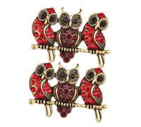 PLAFOPE 2pcs Crystal Owl Brooches for Women Elegant Rhinestone Pin Unique Enamel Animal Jewelry Thoughtful for Dress Fashion and Wedding Bouquets