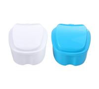 PLAFOPE 2Pcs Denture Storage Box Strainer Small False Teeth Container Basket Net Portable Case for Travel Cleaning and Daily Use