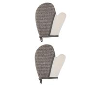 PLAFOPE 2Pcs Double-sided Exfoliating Bath Gloves Sturdy Linen Texture Body Scrub Shower Mitts for Home Use Gentle Deep Cleansing and Massage with Rich Lather Creation