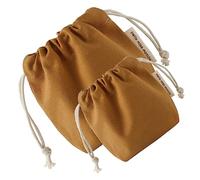 PLAFOPE 2Pcs Drawstring Makeup Bag Organizer Portable Canvas Cosmetic Brush Storage Pouch Travel Storage Bag Lightweight Tear Resistant for Home and Travel