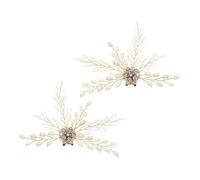 PLAFOPE 2pcs Elegant Shoe Clips with Rhinestones and Imitation Pearls, Aluminum Alloy Detachable Shoe Embellishments, Clip Design Adds Elegance for Wedding and Birthday Accessories