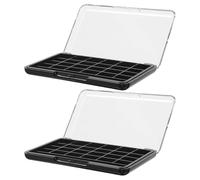 PLAFOPE 2pcs Empty Eyeshadow Palette Box Makeup Case 4.52x2.63x0.59in Lid Design Compact for Makeup Artists and Enthusiasts for Vacations and Professional Appointments with 24 Slot