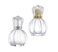 PLAFOPE 2pcs Glass Perfume Bottles 50ml Mini Travel Bottles Leakproof Essential Oil Containers Decorative Pumpkin Shape
