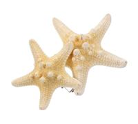 PLAFOPE 2pcs Hairpin Hair Pins Mermaid Hair Accessories Five-pointed Piper Aesthetic Clips Under The Sea Brown Beige Resin Random Color