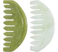 PLAFOPE 2pcs Jade Head Massage Comb Scalp Massager Portable Hair Massager Comb Does Not Damage The Scalp for Home and Travel Use