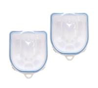 PLAFOPE 2pcs Manicure Soak Bowl Manicure Supplies 4.91x4.21x2.28in Groove Design Long Serving Time Premium Pp Material Both Professional Salon and Home Use DIY