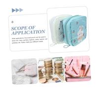 PLAFOPE 2Pcs Menstrual Pad Storage Pouch Portable Sanitary Napkin Bag with Zipper Large Capacity Cute Design for Women Travel School Office Use Random Color