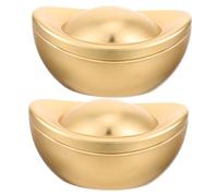 PLAFOPE 2pcs Metal Desktop Decor Storage Boxes with Lid Gold Candy Case for Office and Home Collision-resistant Small Organizer for Sundries and USB Drives