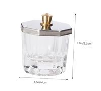 PLAFOPE 2pcs Mini Crystal Nail Art Liquid Containers with Lids, Octagonal Glass Tiny Cups for DIY Manicure and Home Salon Storage