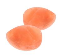 PLAFOPE 2pcs Natural Mineral Salt Soap Bar Himalayan Salt Massage Stones for Body Scrub Hand Carved Heart Leaf Shape Wellness Stone for Bathroom Shower Spa