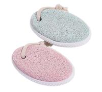 PLAFOPE 2pcs Natural Pumice Stone Foot Exfoliation Callus Remover with Hanging Rope Oval Shape for Effective Feet Care and Hard Skin Removal