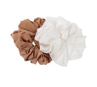 PLAFOPE 2pcs Oversized Fabric Hair Scrunchies for Women Soft Satin Large Scrunchy Bands with Lasting Elasticity Volume Boosting Ponytail Holders for Sleep Styling Ballet and Daily Wear