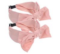 PLAFOPE 2Pcs Oversized Satin Knotted Headband for Women Big Bow Hair Accessory Lightweight Wide Band Hairband with Bowknot for Parties Dating Birthday Cosplay