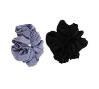 PLAFOPE 2pcs Oversized Satin Scrunchies for Women Elegant Ballet-inspired Fabric Hair Bands for Bridesmaids Sleep Styling and Party Wear Gentle Thick Hair Sparkly Shine in Black Royal Blue