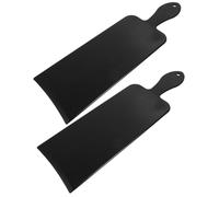 PLAFOPE 2Pcs Professional Hairdressing Color Board Large Wide Plastic Hair Coloring Tool with Textured and Smooth Sides for Salon and Home Use Black