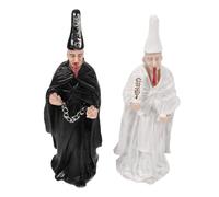 PLAFOPE 2Pcs Resin Miniature Figures for Sand Tray Decor Gothic Mythical Black and White Spirits Resin Craft for Therapeutic Sand Table Accessories