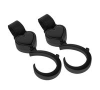 PLAFOPE 2pcs Rotatable Stroller Hooks for Bags Heart Shape Design Pram Clips Hangers for Shopping Bags Stroller Hanging Organizer Strap Hooks for Pushchair Travel Essentials for Plane