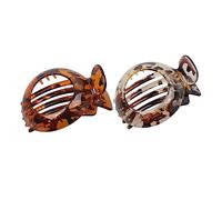 PLAFOPE 2Pcs Round Shape Hair Clips for Women Fashionable Headdress Accessories for All Hairstyles Deep Design Charming Hair Clamps