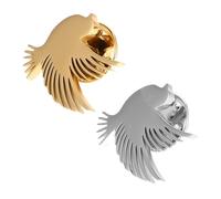 PLAFOPE 2PCS Stainless Steel Dove Brooch Pin Peace Symbol Animal Lapel Accessory for Men S Suits Wedding Groom Corsage Pins in Gold and Silver Versatile Formal and Everyday Jacket