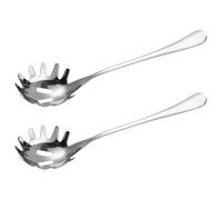 PLAFOPE 2pcs Stainless Steel Pasta Server Set with Teeth Spaghetti Spoon Noodle Scoop for Home and Restaurant Cooking