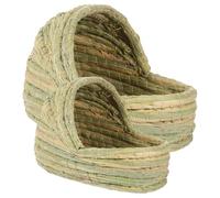 PLAFOPE 2pcs Straw Woven Chicken Coop Nest in Slipper Shape for Chickens and Poultry, Natural Egg Laying and Nurturing Environment, Suitable for Farm and Backyard Use