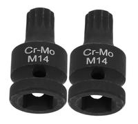 PLAFOPE 2pcs Stubby Triple Square Spline Socket Bit for Brake Caliper Screws Impact-Resistant Low Profile Air Brake Caliper Socket High-Hardness Tool Compatible with Various Vehicles