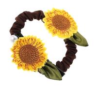 PLAFOPE 2pcs Sunflower Hair Clips and Elastic Scrunchies for Pastoral Style Flower Hair Accessories with Pearl Accents Alligator Hairpins for Teens Vacation and Party Use