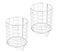 PLAFOPE 2pcs Suspended Holder Rack Feeder for Rabbits Small Animals Silver Iron Metal Large Capacity Good Stability Safe Design for Hay Feeding in Rabbit Cages