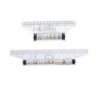 PLAFOPE 2PCS Transparent Plastic Rolling Rulers Multifunctional Drawing Tools for Students Engineers Architects Artists Portable Lightweight Measuring and Angle Drawing Instruments