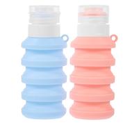 PLAFOPE 2pcs Travel Bottles Soap Squeeze Bottle 90ml Collapsible Silicone Leak Proof Refillable Stylish Versatile Containers for Business Trips and Vacations