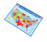 PLAFOPE 2pcs Usa Map Geography Poster Sturdy UV Paper Wall Map for Students Learning and Education in Classrooms and Nurseries 14x19.5 Inches