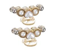 PLAFOPE 2pcs Vintage Pearl Hair Clasp for Women Elegant Decorative Hair Barrettes Stylish Catch Clips for Parties Special Occasions