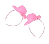 PLAFOPE 2pcs Western Headband Mini Cowboy Hat Design for Birthday Party and Dance Cowgirl Hat Style Headwear
