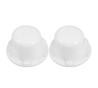 PLAFOPE 2pcs White Rv Roof Vent Protector with Screws for Motorhome and Trailer Weatherproof Vent Cap for Enhanced Airflow Odor Reduction and Wind Resistance