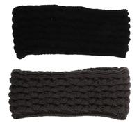 PLAFOPE 2pcs Winter Headbands for Women Stretchy Knit Ear Warmers with Chunky Cable Knit Pattern, Lightweight Knitting Material for Running and Outdoor Adventures