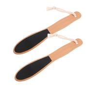 PLAFOPE 2PCS Wooden Handle Foot Files for Callus Removal Double-Sided Exfoliating Scrubbers for Hard Skin Easy Grip Pedicure Tools for Men and Women Home and Professional Foot Care