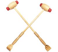 PLAFOPE 2pcs Wooden Massage Hammer and Back Scratcher Set Handheld Whole Body Massager for Shoulder, Foot and Leg Relief, Multi-use Wellness Tool for Home and Travel