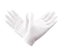 PLAFOPE 3 Pairs White Elastic Jewelry Gloves for Inspection and Etiquette Use, Breathable Stretchy Spandex Hand Gloves, One Size Fits